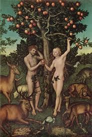 I Adams Bog står der, at parret levede vegetarisk og da de blev smidt ud af Edens Have og den blev frosset til af is, måtte de finde føde ved at slå dyr ihjel og som kaldes synden?