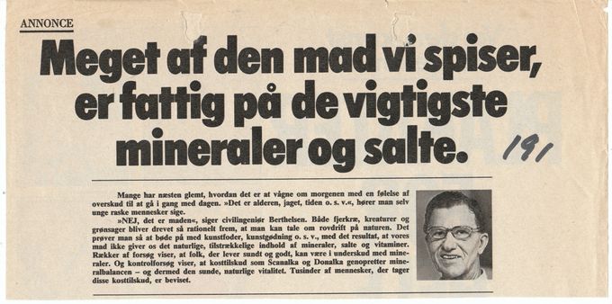 Annonce fra sundhedsbladet 1977